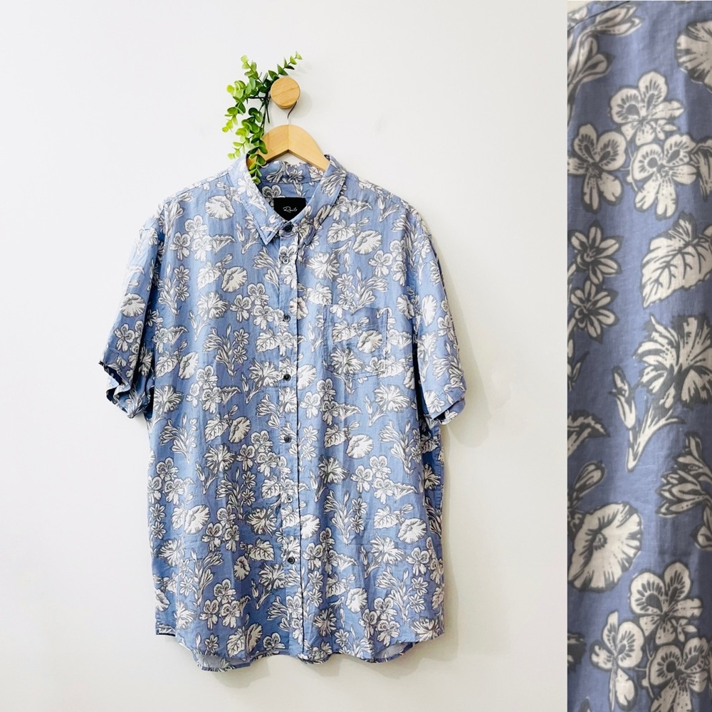 Rails NWT Linen Blend Carson Rustic Flower Short Sleeve Shirt